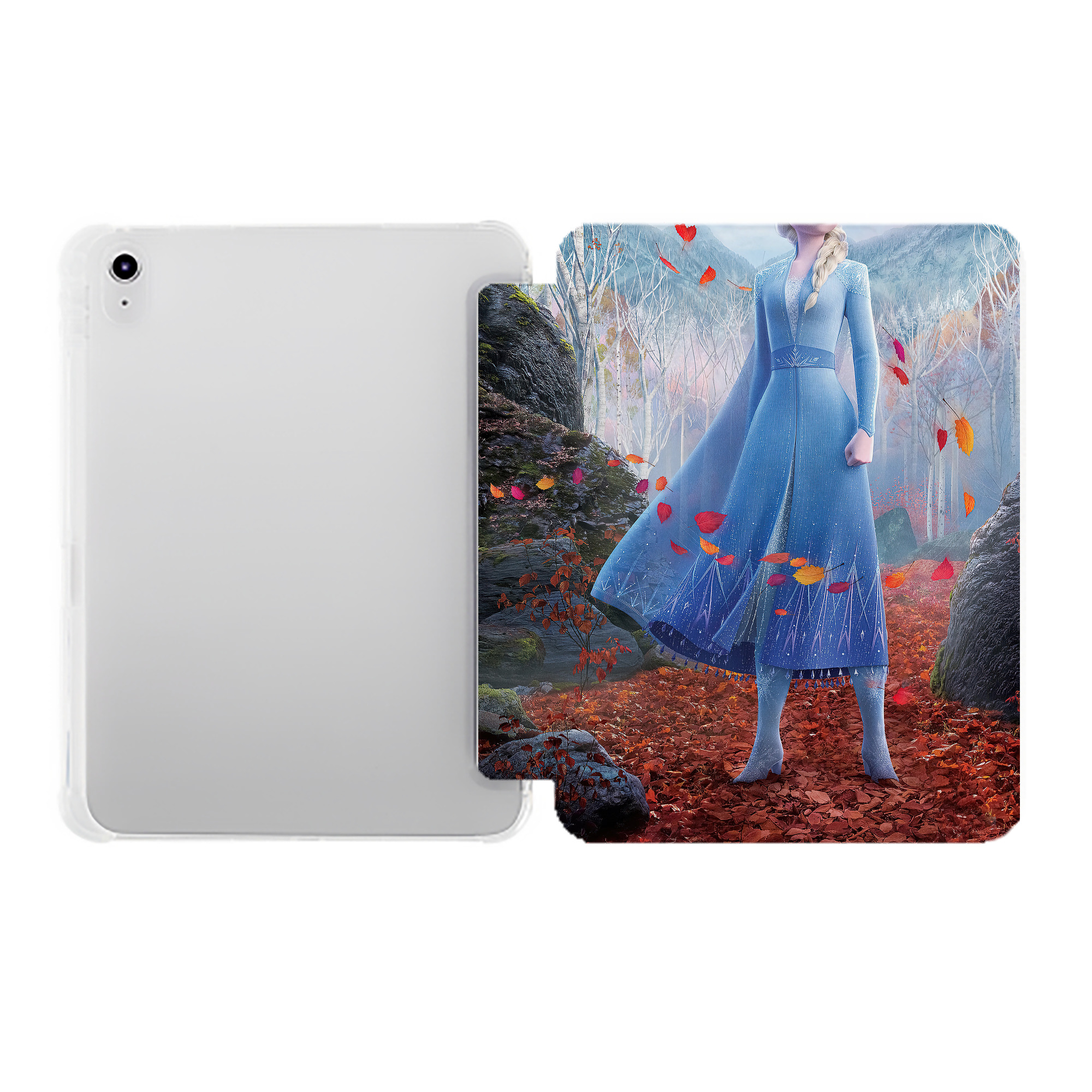 （画像用） アナと雪の女王 アンナ エルサ Frozen Anna Elsa IPad ケース ペン収納付き 三つ折りスタンド PUレザー×シリコン 対応機種9.5/10.5/10.9インチ
